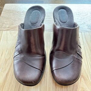 Clarks Dark Brown Women's Mules